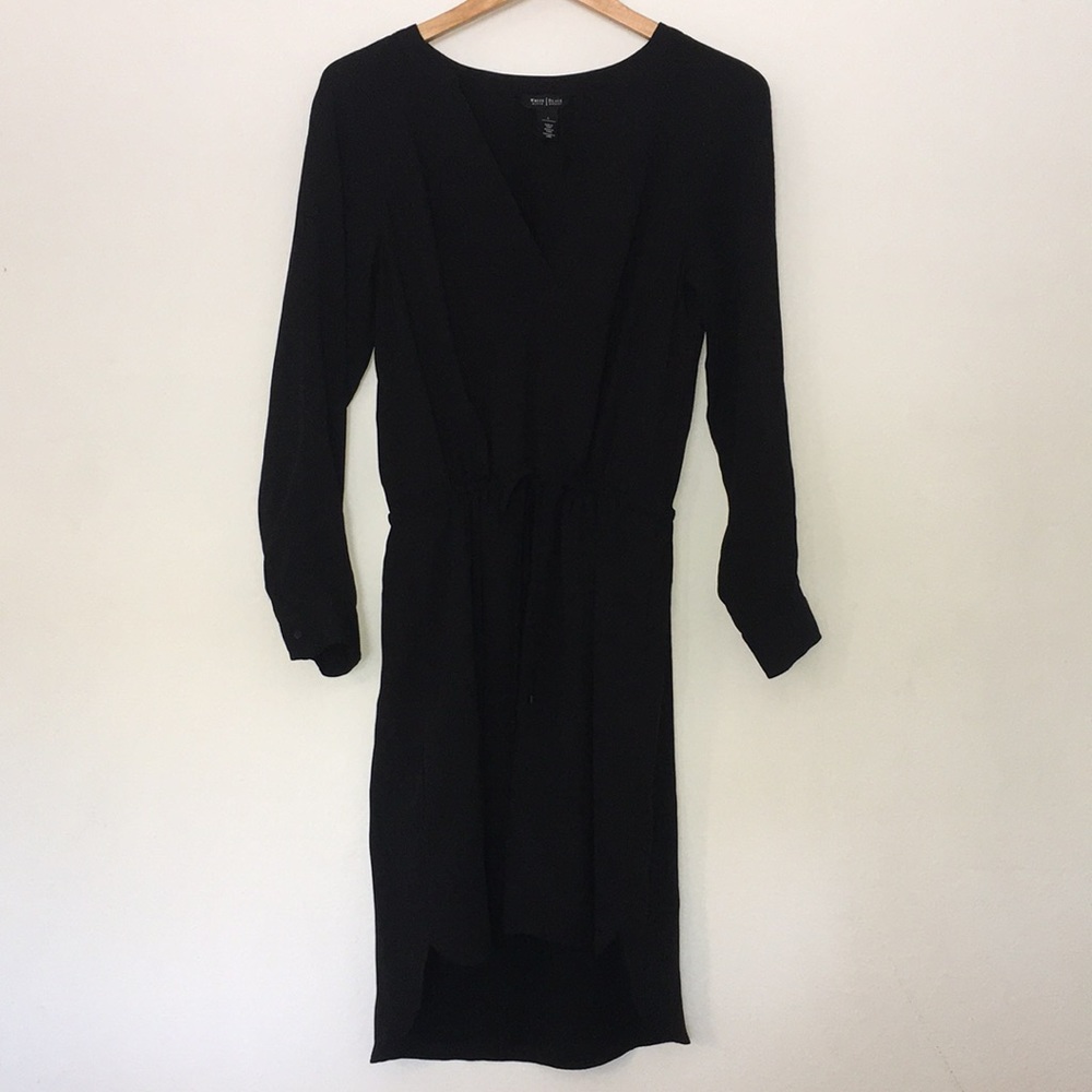 White House Black Market V Neck Long Sleeve Dress